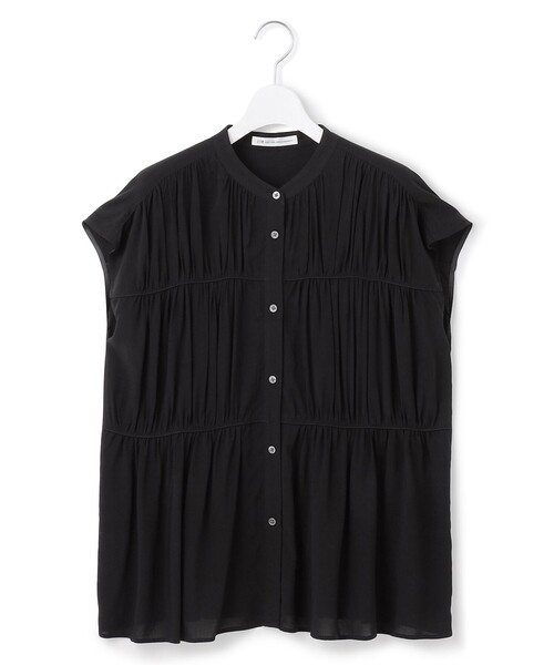 23区 S(ニジュウサンクチイサイサイズ)の「【接触冷感/WEB&一部店舗限定】レーヨンスパローン ティアード ブラウス(シャツ/ブラウス・レディース・ダークブラウン系/黄土色系/ブラック系/アイボリー系・32)」の18枚目の写真