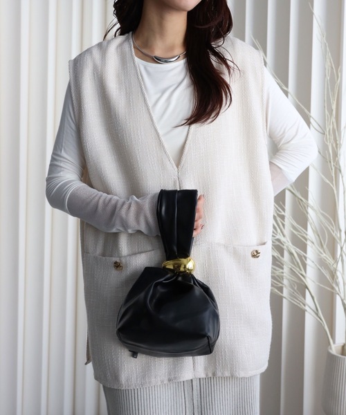 IENA イエナ 22AW ボンディングツイードベスト ブラック 金ボタン IENA イエナ 22AW ボンディングツイードベスト ブラック 金ボタン IENA