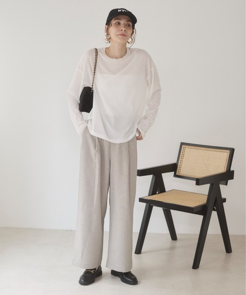 【美品】センソユニコ andhuë ワイドパンツ ガンクラブチェック　38 セール】ガンクラブワンタックワイドパンツ（その他パンツ