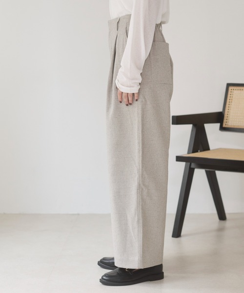 【美品】センソユニコ andhuë ワイドパンツ ガンクラブチェック　38 セール】ガンクラブワンタックワイドパンツ（その他パンツ
