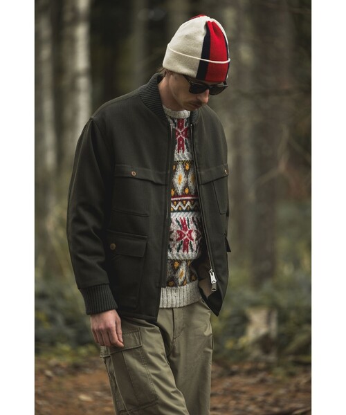 BEAMS PLUS（ビームスプラス）の「3G フェアアイル クルーネック ニット（ニット/セーター・メンズ・グレー/ブラウン・M/XL/S/L）」の15枚目の写真