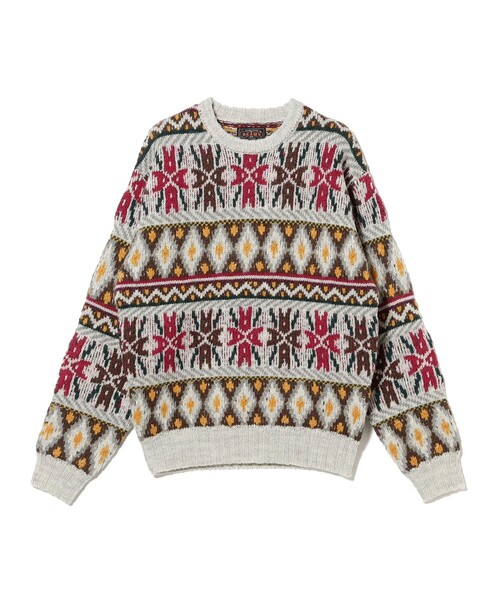 BEAMS PLUS（ビームスプラス）の「3G フェアアイル クルーネック ニット（ニット/セーター・メンズ・グレー/ブラウン・M/XL/S/L）」の18枚目の写真