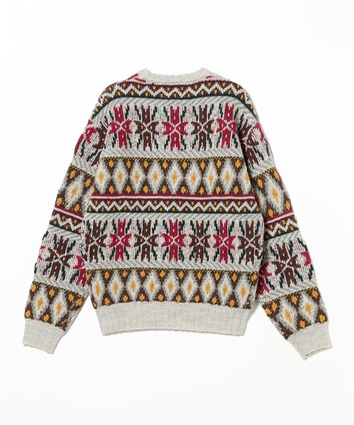BEAMS PLUS（ビームスプラス）の「3G フェアアイル クルーネック ニット（ニット/セーター・メンズ・グレー/ブラウン・M/XL/S/L）」の11枚目の写真