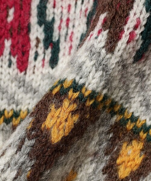 BEAMS PLUS（ビームスプラス）の「3G フェアアイル クルーネック ニット（ニット/セーター・メンズ・グレー/ブラウン・M/XL/S/L）」の12枚目の写真