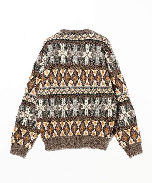 BEAMS PLUS（ビームスプラス）の「3G フェアアイル クルーネック ニット（ニット/セーター・メンズ・グレー/ブラウン・M/XL/S/L）」の3枚目の写真