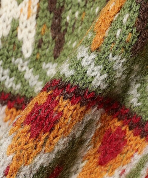 BEAMS PLUS（ビームスプラス）の「3G フェアアイル クルーネック ニット（ニット/セーター・メンズ・グレー/ブラウン・M/XL/S/L）」の7枚目の写真