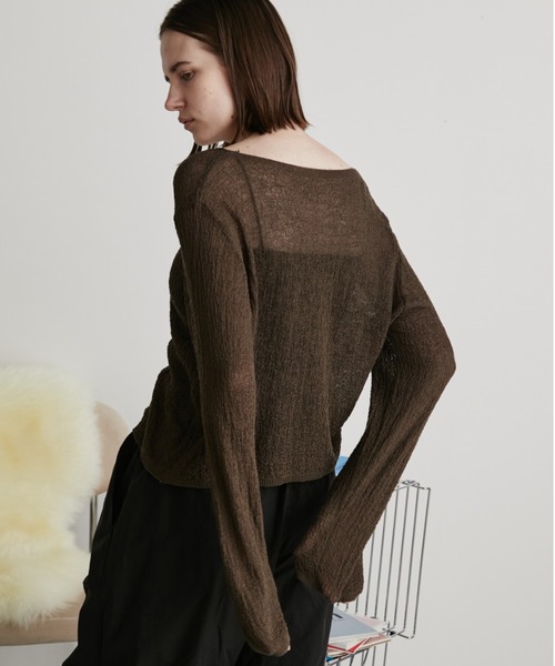 Auntie Rosa Holiday（アンティローザホリデー）の「ジャガードシアーカーディガン（カーディガン/ボレロ・レディース・ブラック/ブラウン/アイボリー・FREE）」の7枚目の写真