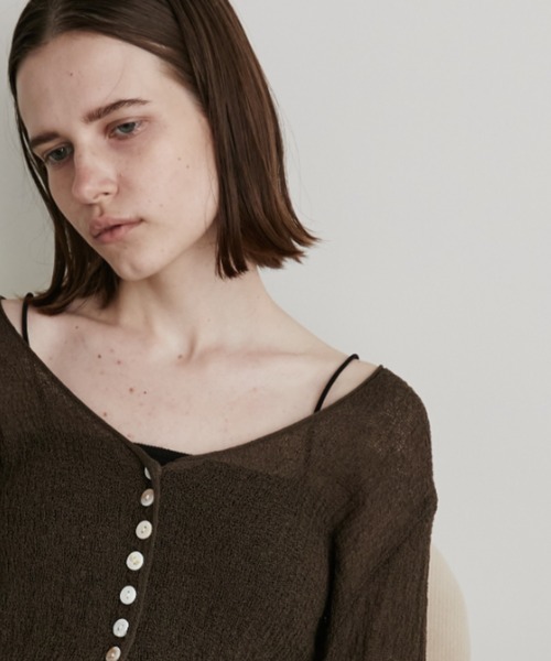 Auntie Rosa Holiday（アンティローザホリデー）の「ジャガードシアーカーディガン（カーディガン/ボレロ・レディース・ブラック/ブラウン/アイボリー・FREE）」の11枚目の写真