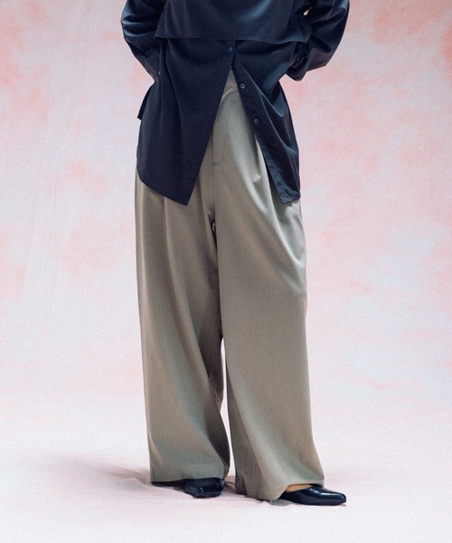 LEPSIM（レプシィム）の「スラックスパンツ　497353（スラックス・レディース・ブラック/グレイッシュベージュ/ダークブラウン・FREE）」の3枚目の写真