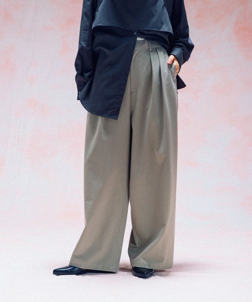 LEPSIM（レプシィム）の「スラックスパンツ　497353（スラックス・レディース・ブラック/グレイッシュベージュ/ダークブラウン・FREE）」の11枚目の写真