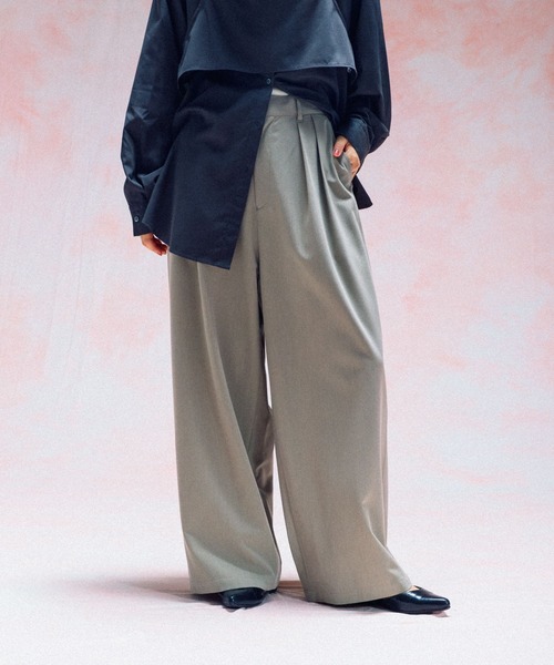 LEPSIM（レプシィム）の「スラックスパンツ　497353（スラックス・レディース・ブラック/グレイッシュベージュ/ダークブラウン・FREE）」の12枚目の写真