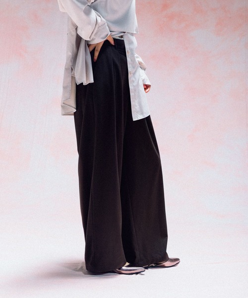 LEPSIM（レプシィム）の「スラックスパンツ　497353（スラックス・レディース・ブラック/グレイッシュベージュ/ダークブラウン・FREE）」の17枚目の写真