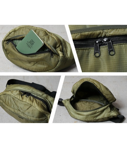WAIPER.inc（ワイパーインク）の「WAIPER.inc 実物 米軍 M-65 フィールドジャケット用ライナー リメイク ボディバッグ / ヒップパック 日本製（ショルダーバッグ・メンズ・オリーブ・ONE SIZE）」の3枚目の写真
