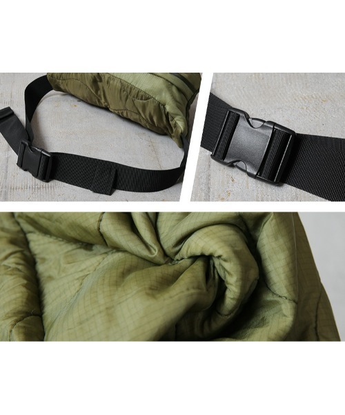 WAIPER.inc（ワイパーインク）の「WAIPER.inc 実物 米軍 M-65 フィールドジャケット用ライナー リメイク ボディバッグ / ヒップパック 日本製（ショルダーバッグ・メンズ・オリーブ・ONE SIZE）」の11枚目の写真