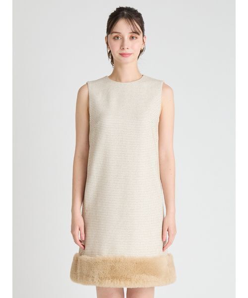 CELFORD（セルフォード）の「裾ファーミニワンピース（ワンピース・レディース・グレー/ブラック/チェック・38/36）」の7枚目の写真