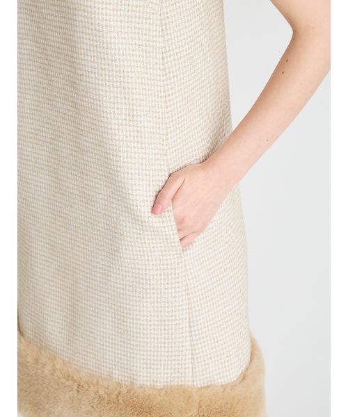 CELFORD（セルフォード）の「裾ファーミニワンピース（ワンピース・レディース・グレー/ブラック/チェック・38/36）」の6枚目の写真