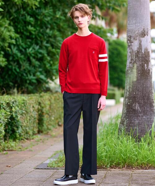 DRESSTERIOR(ドレステリア)の「ウォッシャブルファインメリノ クルーネックニット(ニット/セーター・メンズ・ブラック/ダークグレー/レッド系1・91/90/92/94)」の8枚目の写真