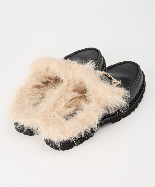 セール】Mazell / ファーローファーミュール（ローファー）｜Mazell