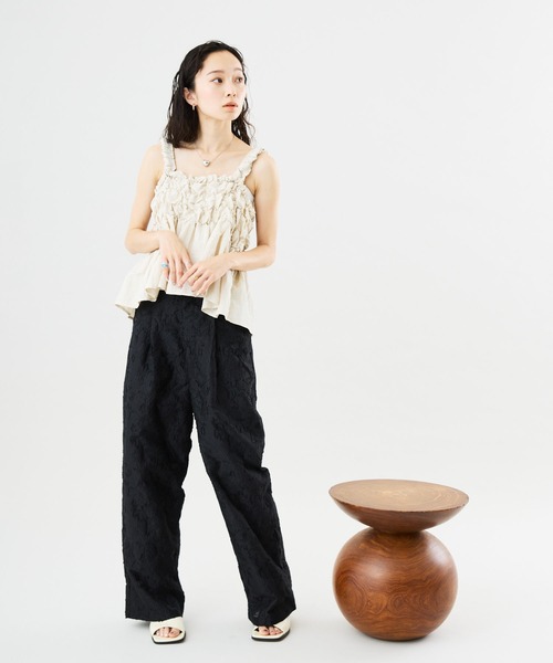 Muscat(マスカット)の「【セットアップ可】ボタニカル シアージャカードパンツ(その他パンツ・レディース・ブラック/ホワイト/ライトグレー・F)」の16枚目の写真
