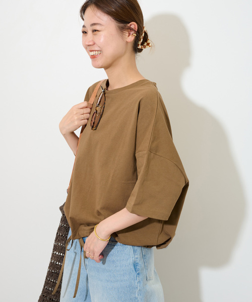 JOURNAL STANDARD relume(ジャーナルスタンダード レリューム)の「《再入荷!》1枚で決まる。ギャザーヘムショートスリーブTシャツ(Tシャツ/カットソー・レディース・ベージュ/ライトグレー/ホワイト/ブラック・FREE)」の20枚目の写真