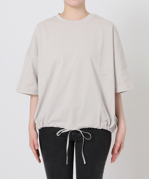 JOURNAL STANDARD relume(ジャーナルスタンダード レリューム)の「《再入荷!》1枚で決まる。ギャザーヘムショートスリーブTシャツ(Tシャツ/カットソー・レディース・ベージュ/ライトグレー/ホワイト/ブラック・FREE)」の15枚目の写真