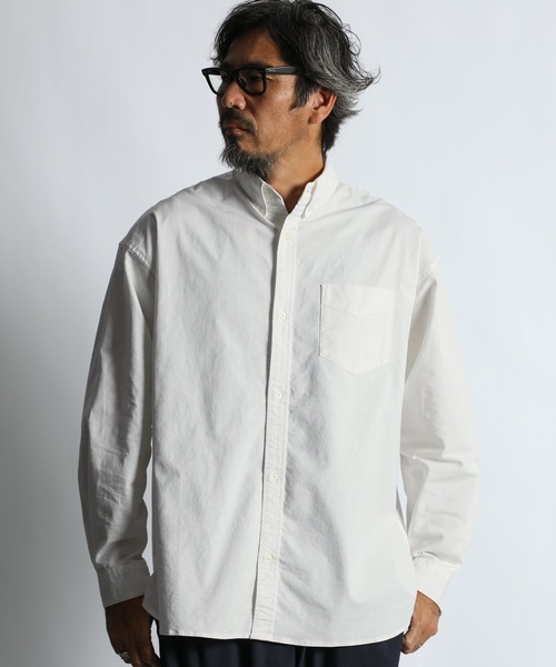 The DUFFER of ST.GEORGE(ザダファーオブセントジョージ)の「ECO FRIENDRY DYEING OVER SIZE OXFORD SHIRT:エコフレンドリーダイ オーバーサイズ オックスシャツ(シャツ/ブラウス・メンズ・ライトブルー/ライトイエロー/ホワイト・X-LARGE/LARGE/MEDIUM)」の20枚目の写真
