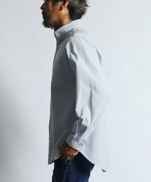 The DUFFER of ST.GEORGE(ザダファーオブセントジョージ)の「ECO FRIENDRY DYEING OVER SIZE OXFORD SHIRT:エコフレンドリーダイ オーバーサイズ オックスシャツ(シャツ/ブラウス・メンズ・ライトブルー/ライトイエロー/ホワイト・X-LARGE/LARGE/MEDIUM)」の19枚目の写真