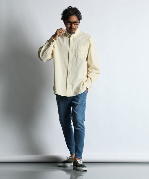 The DUFFER of ST.GEORGE(ザダファーオブセントジョージ)の「ECO FRIENDRY DYEING OVER SIZE OXFORD SHIRT:エコフレンドリーダイ オーバーサイズ オックスシャツ(シャツ/ブラウス・メンズ・ライトブルー/ライトイエロー/ホワイト・X-LARGE/LARGE/MEDIUM)」の18枚目の写真