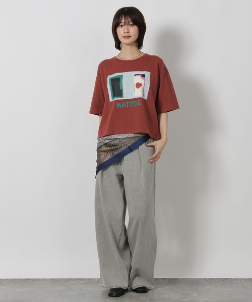 LAKOLE（ラコレ）の「【ラコレ アート】アソートプリントT / 590987（Tシャツ/カットソー・レディース・チャコール/ボルドー/オフホワイト・MEDIUM/LARGE）」の7枚目の写真