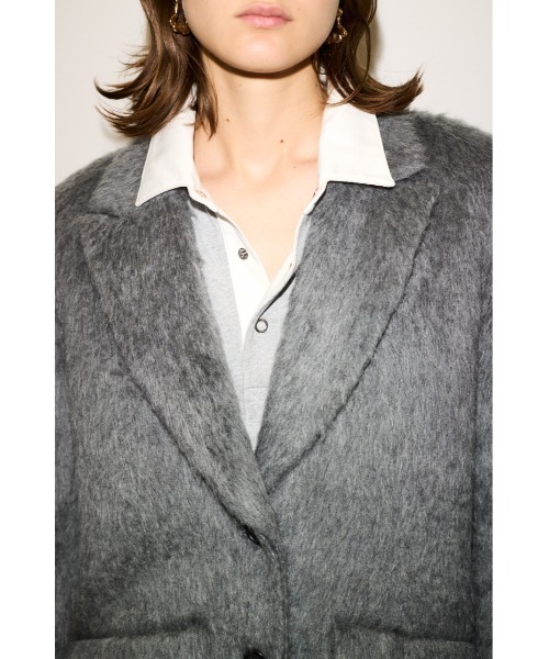 THROW by SLY(スローバイスライ)の「THROW SHAGGY TAILOR JK シャギー テーラージャケット 秋服 冬服(テーラードジャケット・レディース・マルチ/グレー・FREE)」の19枚目の写真