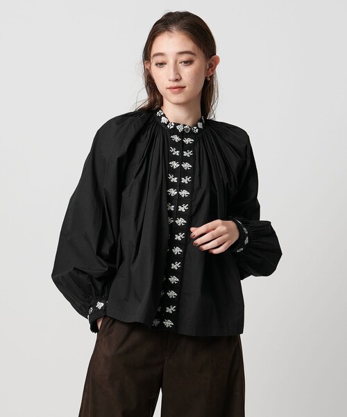 dahl'ia(ダリア)の「【別注】<dahl’ia>エンブロイダリー ボリューム ブラウス(シャツ/ブラウス・レディース・ブラック/ホワイト・FREE)」の2枚目の写真