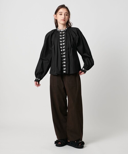 dahl’ia × 6(ROKU)GATHER BLOUSE/ブラウス新品未使用 別注】＜dahl'ia＞エンブロイダリー ボリューム ブラウス