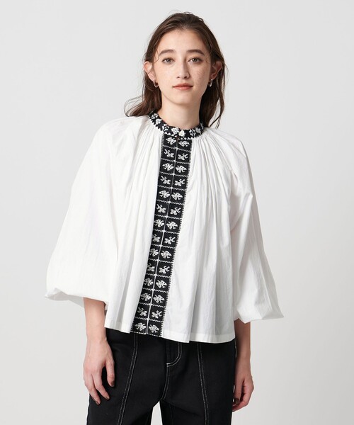 dahl'ia(ダリア)の「【別注】<dahl’ia>エンブロイダリー ボリューム ブラウス(シャツ/ブラウス・レディース・ブラック/ホワイト・FREE)」の7枚目の写真