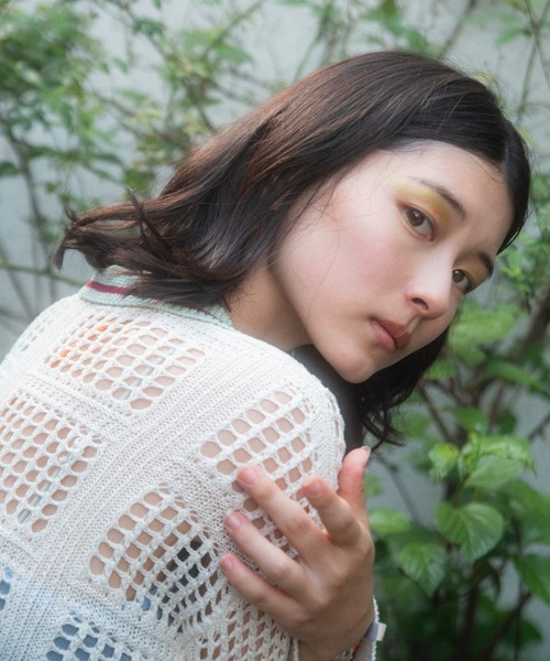PAMM(パム)の「玄関マットのかぎ針編みニットシャツ(カーディガン/ボレロ・レディース・アイボリー/ブラック・フリー)」の16枚目の写真