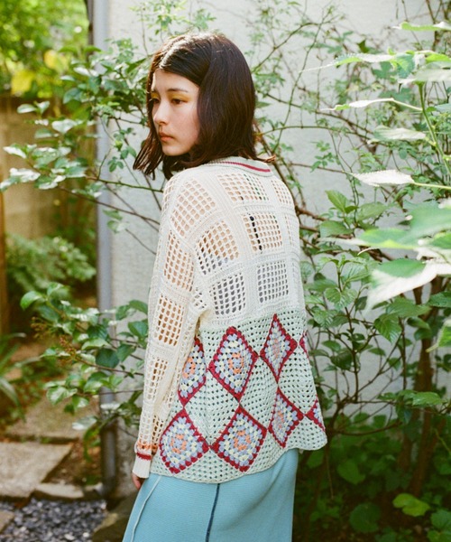 玄関マットのかぎ針編みニットシャツ（カーディガン/ボレロ）｜PAMM