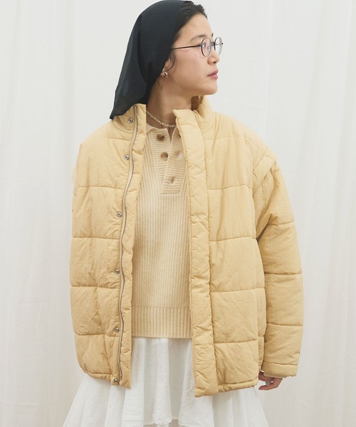 fig Ｌondon（フィグロンドン）の「puff 2way coat（その他アウター・レディース・グリーン/ダークブラウン/ベージュ・FREE）」の8枚目の写真