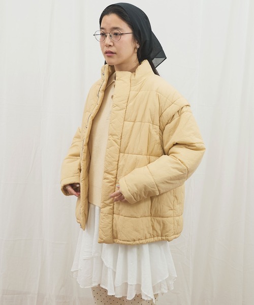 fig Ｌondon（フィグロンドン）の「puff 2way coat（その他アウター・レディース・グリーン/ダークブラウン/ベージュ・FREE）」の10枚目の写真
