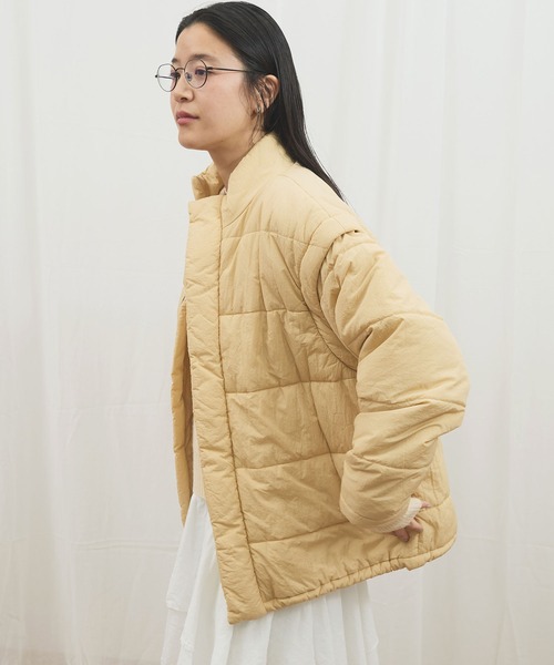 fig Ｌondon（フィグロンドン）の「puff 2way coat（その他アウター・レディース・グリーン/ダークブラウン/ベージュ・FREE）」の17枚目の写真