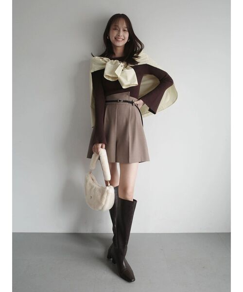 LAGUNAMOON(ラグナムーン)の「バイカラーベルトセットショートパンツ(その他パンツ・レディース・モカ/ブラック・SMALL/MEDIUM)」の12枚目の写真