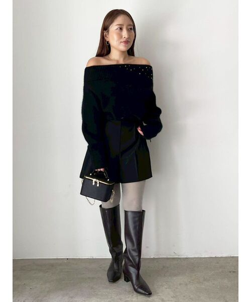 LAGUNAMOON（ラグナムーン）の「バイカラーベルトセットショートパンツ（その他パンツ・レディース・モカ/ブラック・SMALL/MEDIUM）」の5枚目の写真