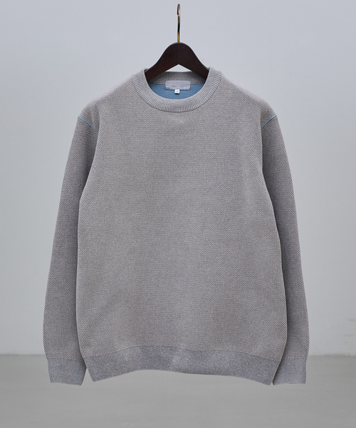 ABAHOUSE GRAY（アバハウスグレイ）の「ダブルフェイス モールカノコ プルオーバー ライン切替えニット（ニット/セーター・メンズ・ボルドー/ブラック/ライトベージュ/グレー/オフホワイト・46/48）」の3枚目の写真