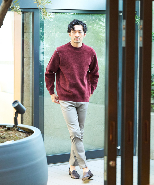 ABAHOUSE GRAY（アバハウスグレイ）の「ダブルフェイス モールカノコ プルオーバー ライン切替えニット（ニット/セーター・メンズ・ボルドー/ブラック/ライトベージュ/グレー/オフホワイト・46/48）」の18枚目の写真