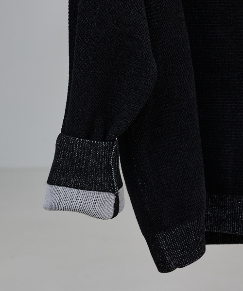 ABAHOUSE GRAY（アバハウスグレイ）の「ダブルフェイス モールカノコ プルオーバー ライン切替えニット（ニット/セーター・メンズ・ボルドー/ブラック/ライトベージュ/グレー/オフホワイト・46/48）」の9枚目の写真