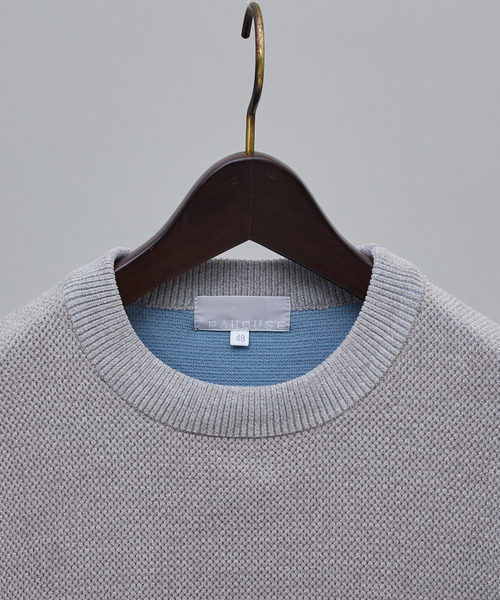 ABAHOUSE GRAY（アバハウスグレイ）の「ダブルフェイス モールカノコ プルオーバー ライン切替えニット（ニット/セーター・メンズ・ボルドー/ブラック/ライトベージュ/グレー/オフホワイト・46/48）」の8枚目の写真