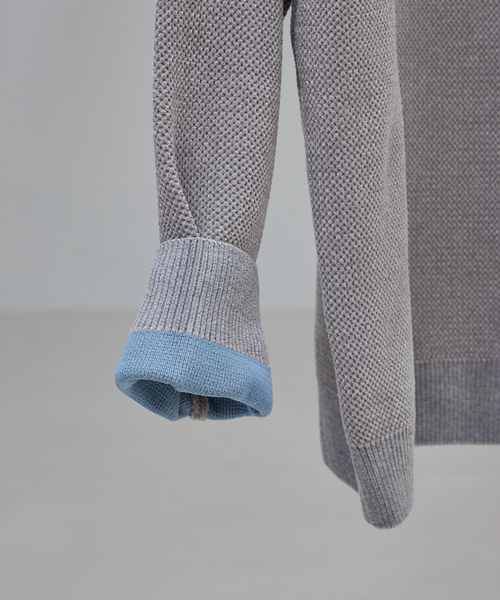 ABAHOUSE GRAY（アバハウスグレイ）の「ダブルフェイス モールカノコ プルオーバー ライン切替えニット（ニット/セーター・メンズ・ボルドー/ブラック/ライトベージュ/グレー/オフホワイト・46/48）」の13枚目の写真