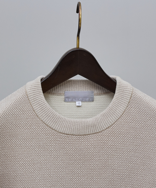 ABAHOUSE GRAY（アバハウスグレイ）の「ダブルフェイス モールカノコ プルオーバー ライン切替えニット（ニット/セーター・メンズ・ボルドー/ブラック/ライトベージュ/グレー/オフホワイト・46/48）」の7枚目の写真