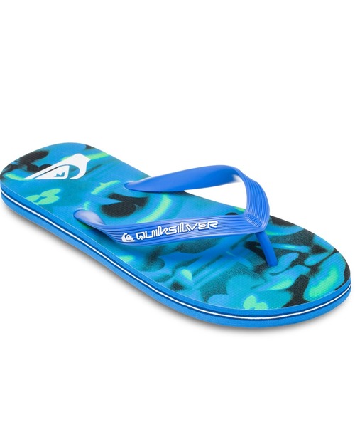 Quiksilver(クイックシルバー)の「MOLOKAI ART 25/クイックシルバー総柄ビーサン(ビーチサンダル)(サンダル・メンズ・ブラック/ベージュ/オフホワイト/ブルー・28cm/27cm/26cm/25cm)」の1枚目の写真