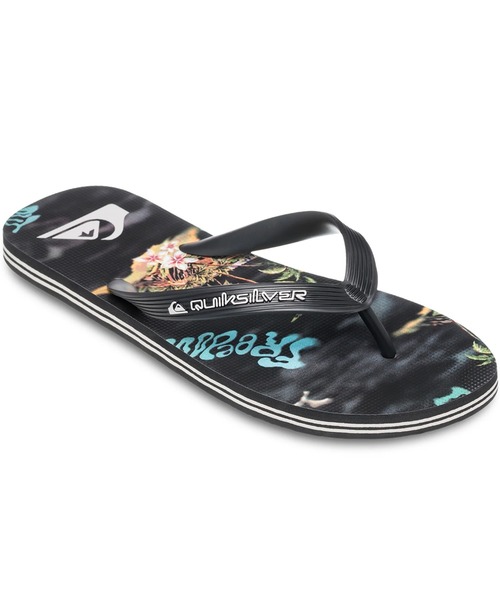 Quiksilver(クイックシルバー)の「MOLOKAI ART 25/クイックシルバー総柄ビーサン(ビーチサンダル)(サンダル・メンズ・ブラック/ベージュ/オフホワイト/ブルー・28cm/27cm/26cm/25cm)」の3枚目の写真