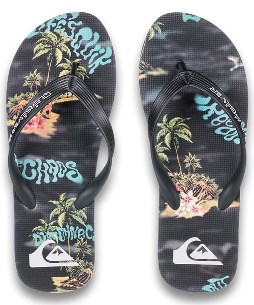 Quiksilver(クイックシルバー)の「MOLOKAI ART 25/クイックシルバー総柄ビーサン(ビーチサンダル)(サンダル・メンズ・ブラック/ベージュ/オフホワイト/ブルー・28cm/27cm/26cm/25cm)」の9枚目の写真