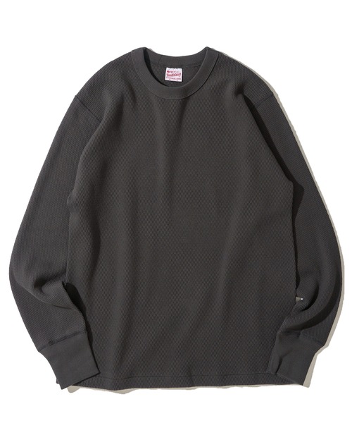 Healthknit(ヘルスニット)の「【Healthknit】Thermal King Raschel Honeycomd Crewneck L/S / ハニカム クルーネック ロングスリーブTシャツ(Tシャツ/カットソー・メンズ・チャコールグレー/ナチュラル/ピンク・MEDIUM/LARGE/X-LARGE)」の5枚目の写真